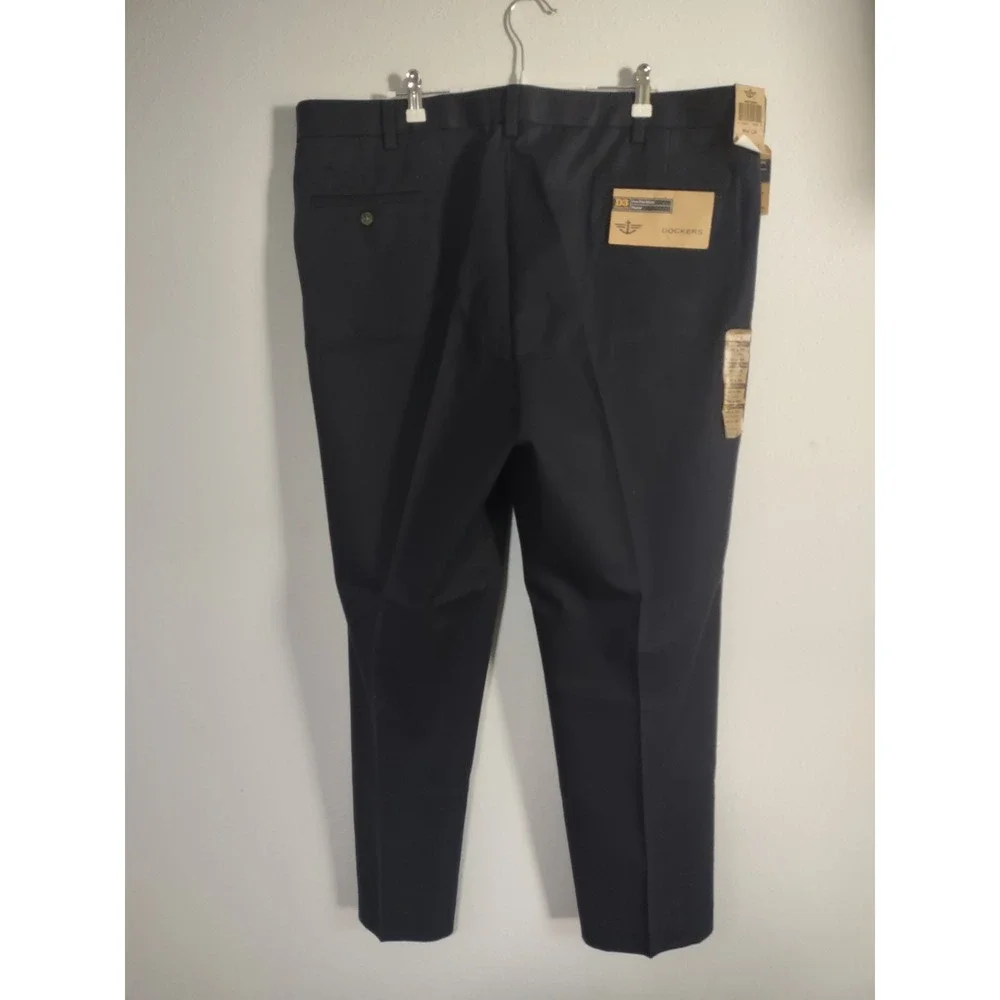 Dockers D3 Classic Fit Pleated Dress Pants Men's 42x30 Navy Blue NWT